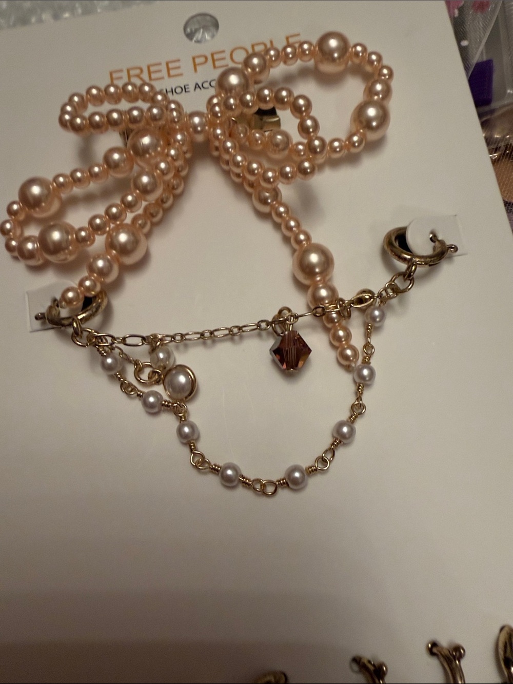 Free People Pink Pearl Bow & Mixed Charms Set - Picture 7 of 8